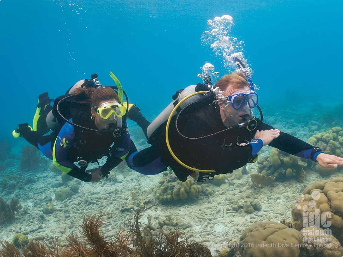 Navigating underwater can be tricky to get the hang of. Take the PADI Underwater Navigation Course with Indepth Dive Centre Phuket Thailand 