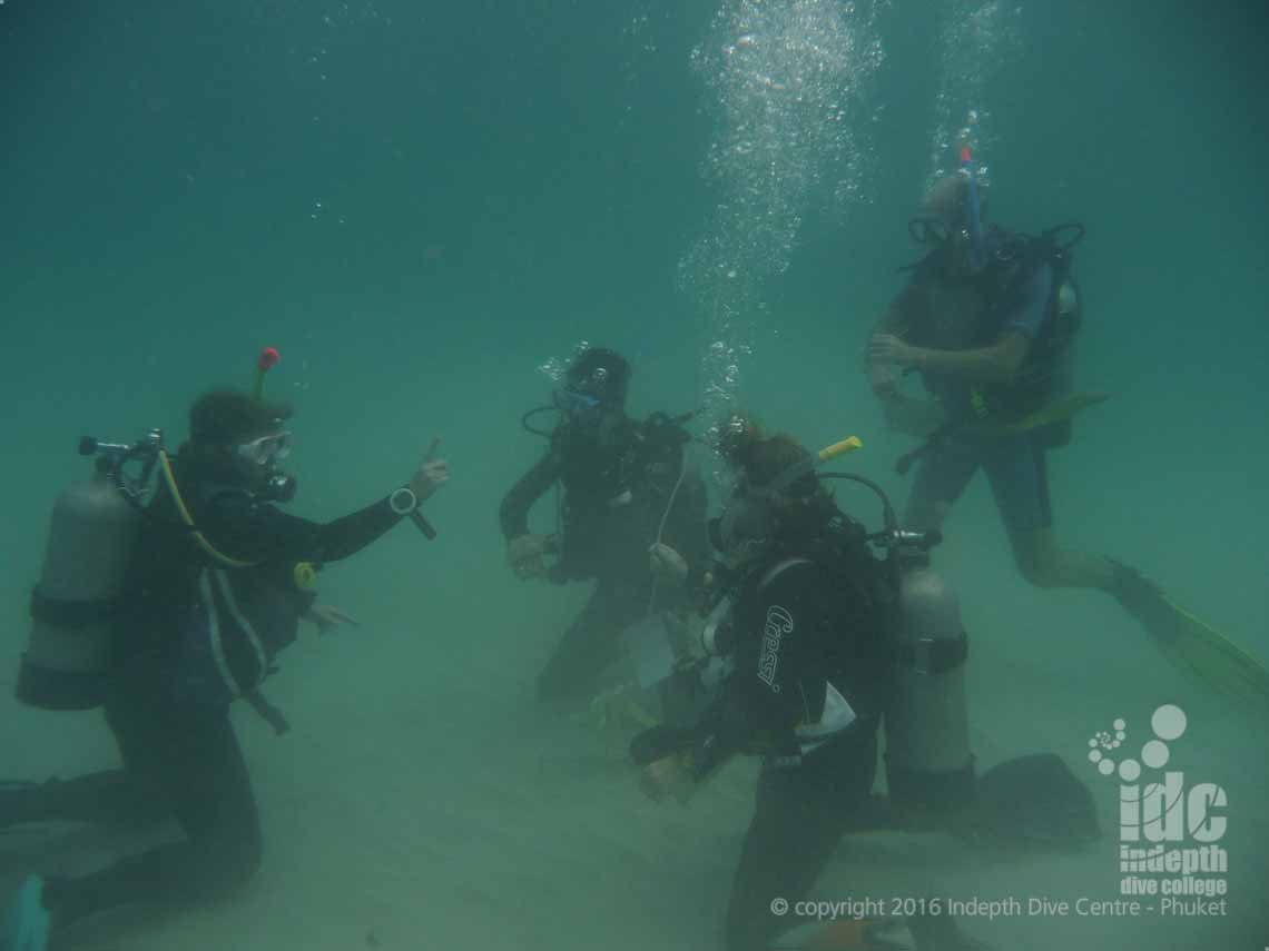 Assistant Instructor OW Teaching presentations off the beach on Phuket