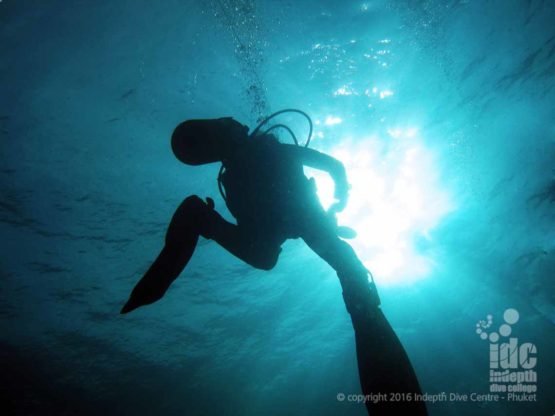 Ascending from a 40m dive on a PADI Deep Diver Course