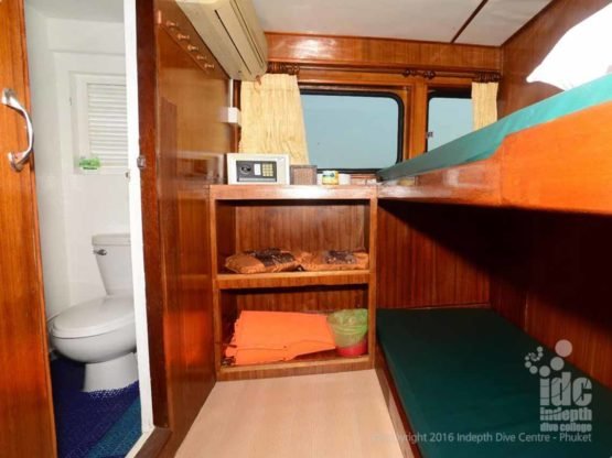 A nice simple bunk bed cabiin on Andaman Tritan Liveaboard