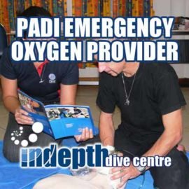 PADI Emergency Oxygen Course Students working as Rescuer, Victim and Coach