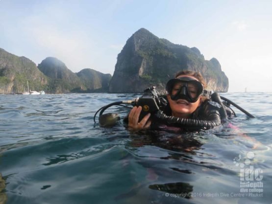 Poseidon Rebreather Diver enjoying a Phuket Scuba Diving Trip with Indepth Dive Centre