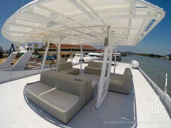 Awesome sundeck to chill out on aboard DiveRACE Liveaboard