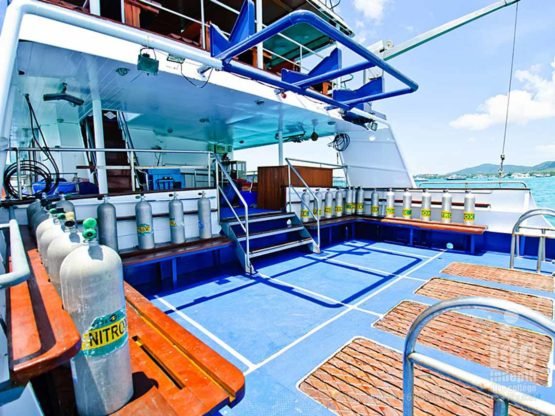 Huge dive deck on Deep Andaman Queen Liveaboard