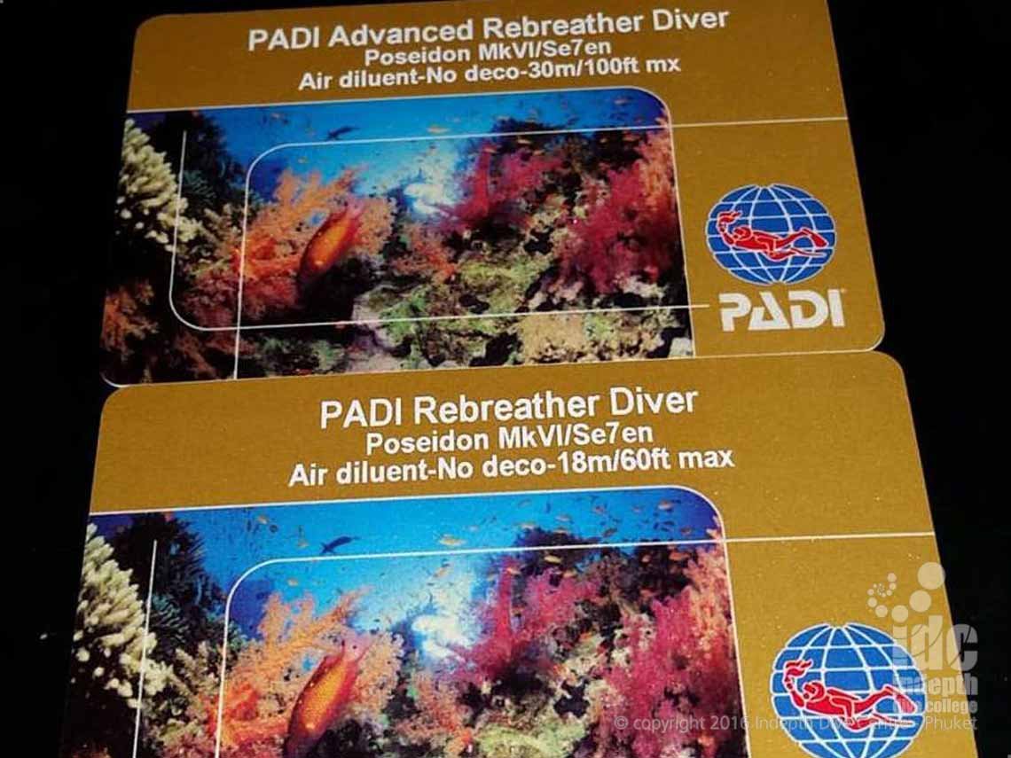 Congratulations on your PADI Rebreather Certifications