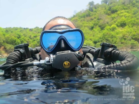 Phuket Poseidon Rebreather Diver at Camera Bay Phuket