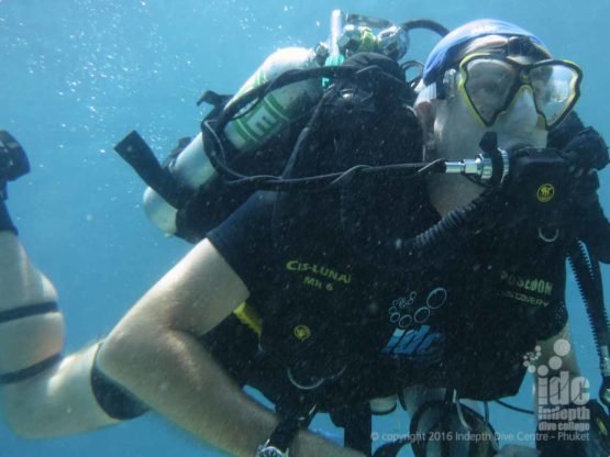 Poseidon Rebreather diver on a Similans Liveaboard